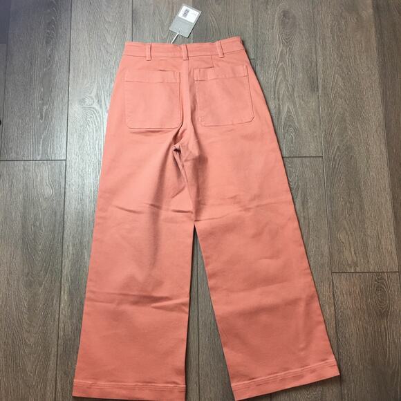 NWT Everlane The Wide-Leg Crop Pant in Coral/Salmon Pink Size 4 - Picture 2 of 8